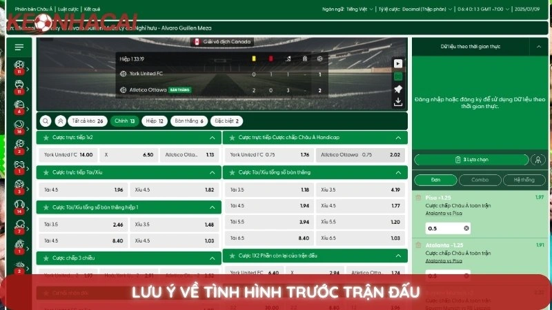 Các loại kèo nhà cái - Tổng hợp và giải thích chi tiết kèo cược phổ biến 4 Lưu ý về tình hình trước trận đấu